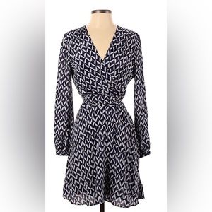 Never been worn! Banana Republic Geometric Navy Wrap Dress